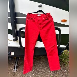 Zara straight cut red denim